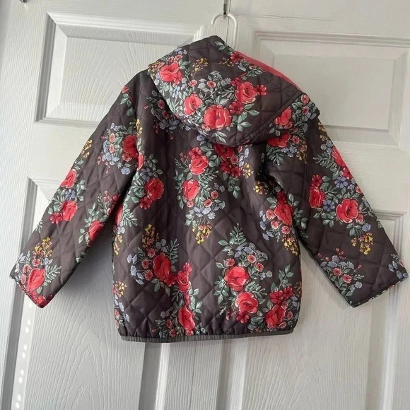 CARTER’S Kids Girl's M 5/6 Quilted Lightweight Lined Hooded Full Zip Jacket - Picture 5 of 7